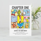 ドクター・スース チャプター1 誕生日キャラクターコラージュ 招待状 (スタンド正面)