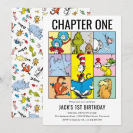 ドクター・スース チャプター1 誕生日キャラクターコラージュ 招待状