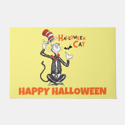 ドクター・スース | ハロウィンのキャット・イン・ザ・ハット ドアマット (正面)