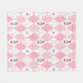 ドクター·スース·バレンタイン| hアーガイル柄のの猫 フリースブランケット (正面(横))