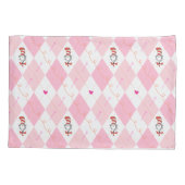 ドクター·スース·バレンタイン| hアーガイル柄のの猫 枕カバー (裏面-左)