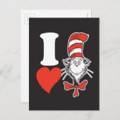 ドクター·スース·バレンタイン| I The Cat in the Hatのハート シーズンポストカード (正面/裏面)