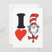 ドクター·スース·バレンタイン| I The Cat in the Hatのハート シーズンポストカード (正面/裏面)