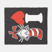 ドクター·スース·バレンタイン| I The Cat in the Hatのハート フリースブランケット (正面(横))