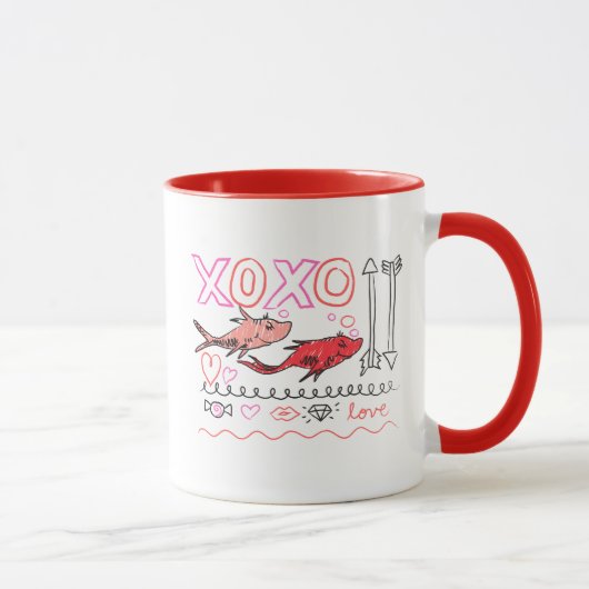 ドクター・スース バレンタイン | XOXO デザイン マグカップ (右)