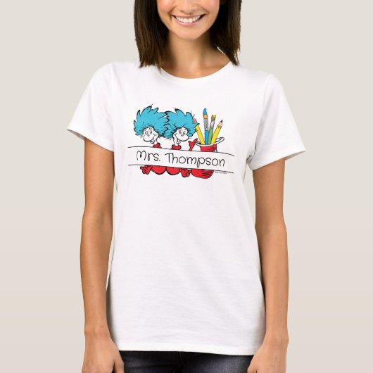 ドクター・スース | ワンペク・ツーペク 先生 名前 Tシャツ (正面)