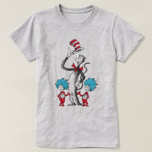 ドクター・スース｜帽子のかぶりものネコ、シング１＆シング２ Tシャツ (デザイン正面)