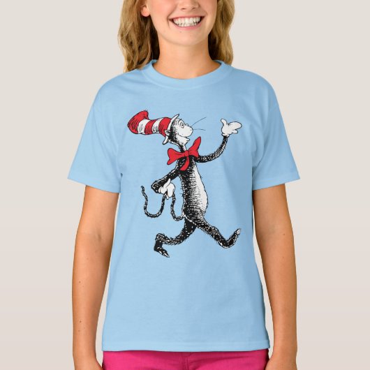 ドクター・スース | 帽子のかぶりもの猫の歩行 Tシャツ (正面)