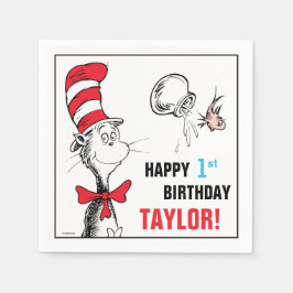 ドクター・スース|帽子のかぶりもの猫の誕生日 スタンダードカクテルナプキン