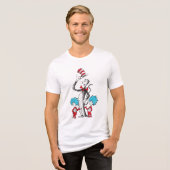 ドクター・スース｜帽子のかぶりもの猫、モノ1号＆モノ2号 トライブレンドＴシャツ (正面全面)