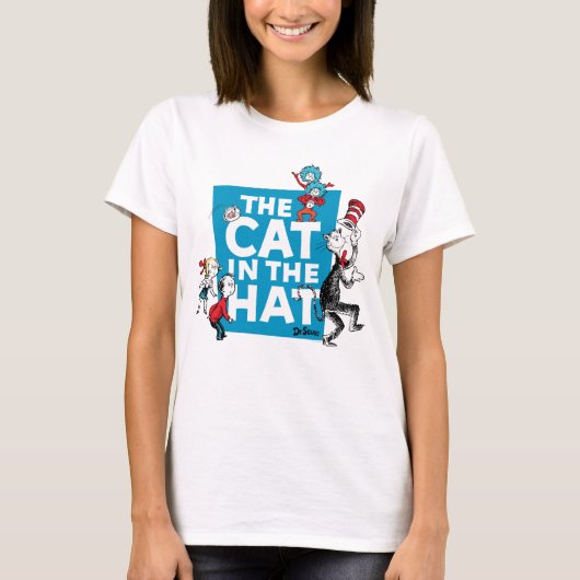 ドクター・スース | 帽子のかぶりもの猫 ロゴ - キャラクターたち Tシャツ (正面)