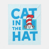 ドクター・スース | 帽子の中の猫 ロゴ フリースブランケット (正面)