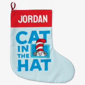 ドクター・スース | 帽子の中の猫 ロゴ ラージクリスマスストッキング (正面)