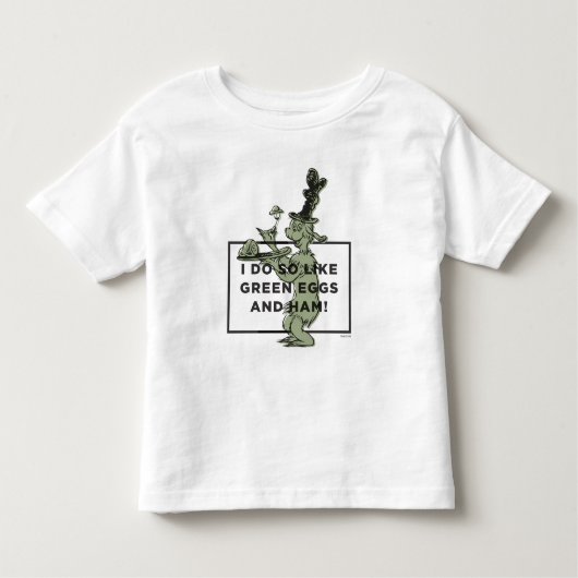 ドクター·スース|私は緑の卵とハムが好き トドラーTシャツ (正面)