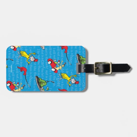 ドクター·スース|緑の卵とハムのストーリーブックの模様 ラゲッジタグ (正面横)