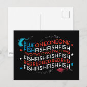 ドクター・スース|赤い魚 青い魚 アメリカ国旗グラフィック ポストカード (正面/裏面)