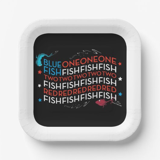 ドクター・スース | 赤い魚 青い魚 アメリカ国旗 グラフィック ペーパープレート (正面)
