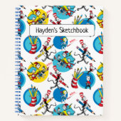 ドクター・スース| 鉛筆を持つキャラクターのパターン描画 ノートブック (正面)