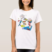 ドクター・スース | 魚と一緒にモ〜リモリ上へ上へ Tシャツ (正面)