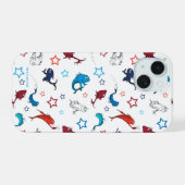 ドクター・スース|1匹の魚2匹の魚の星柄 iPhone 15ケース (裏面横)