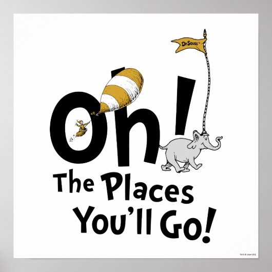 ドクター・スース | Oh, The Places You'll Go! レトロ ポスター (正面)