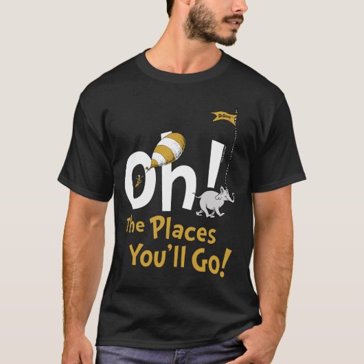 ドクター・スース | Oh, The Places You'll Go! レトロ Tシャツ (正面)
