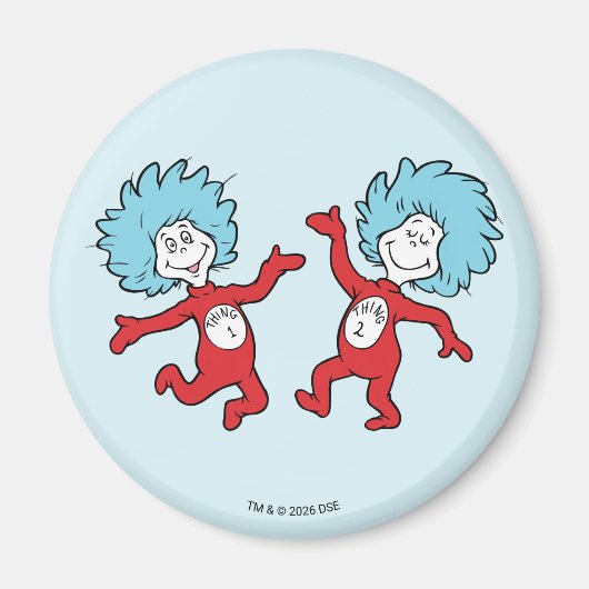 ドクター・スース Thing 1 と Thing 2 キャラクター マグネット (正面)