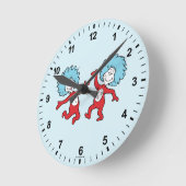 ドクター・スース Thing 1 と Thing 2 キャラクター ラウンド壁時計 (傾斜)