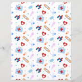 ドクター ナース メディカル パターン スクラップブック ペーパー (裏面)