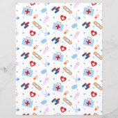 ドクター ナース メディカル パターン スクラップブック ペーパー (正面)