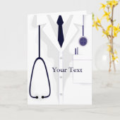 ドクター・メディカル・ラボ・コート・ジャケット・グリーティング・カード カード (黄色い花)