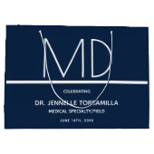 ドクターMDブルー卒業パーティー ラージペーパーバッグ (裏面)