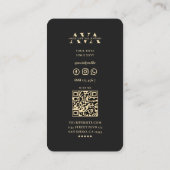 ドクモダンエレガントトモノグラム医療ブラック金ゴールド 名刺 (裏面)