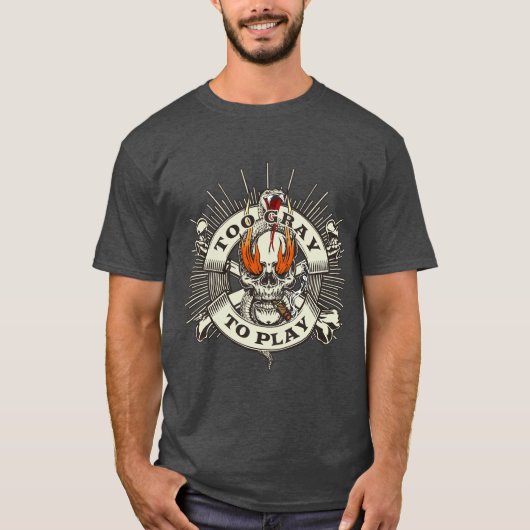 ドクロがグレイすぎて遊べない Tシャツ (正面)