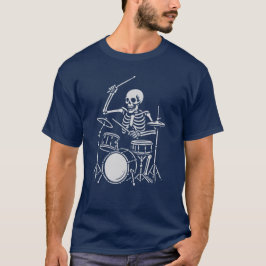 ドクロがドラムを叩く Tシャツ