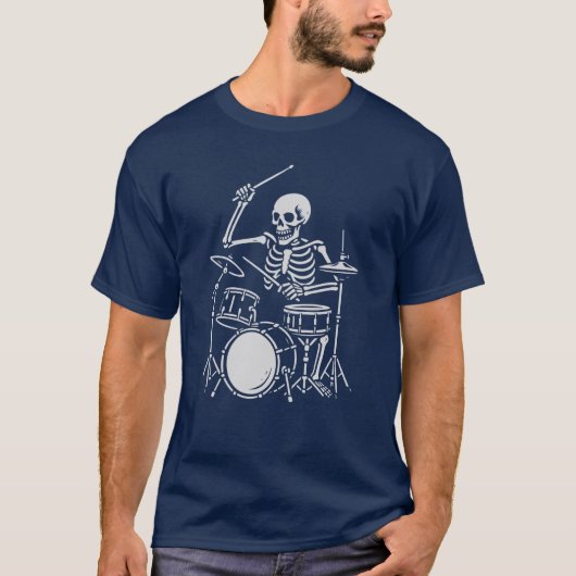 ドクロがドラムを叩く Tシャツ (正面)