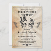 ドクロがバー在庫 ハロウィン ヴィンテージ ご招待 招待状 (正面)