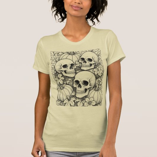ドクロとカボチャのTシャツ Tシャツ (正面)
