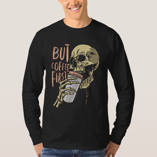 ドクロとコーヒー Tシャツ (正面)