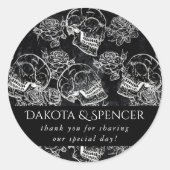 ドクロとチョークローズ | ゴシック グラム サンクス ラウンドシール (正面)