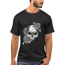 ドクロとバラのTシャツ