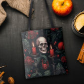 ドクロとバラ トートバッグ