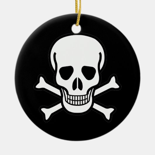 ドクロと交叉骨 セラミックオーナメント (正面)