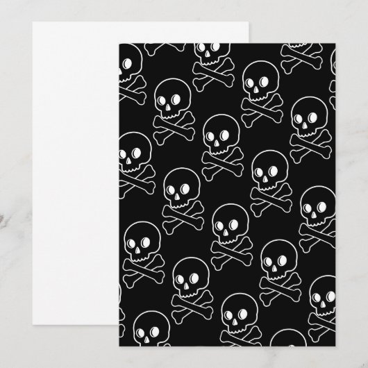 ドクロと交差した骨 招待状 (正面/裏面)