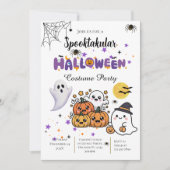 ドクロと幽霊のハロウィンパーティー招待状 招待状 (正面)