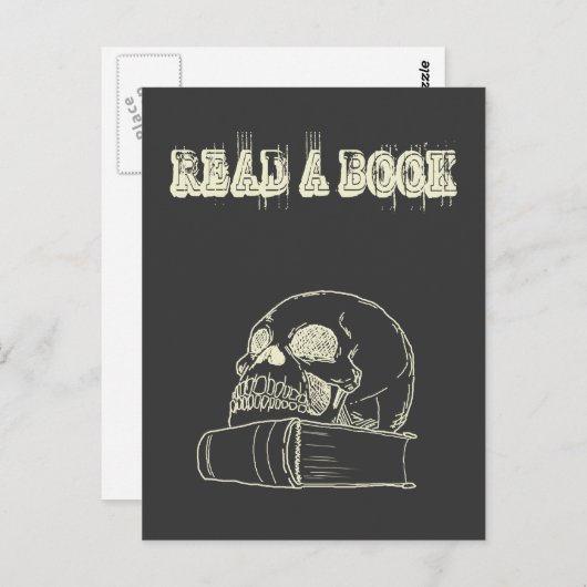 ドクロと本 ポストカード (正面/裏面)