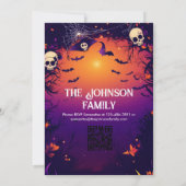 ドクロと紫の月のかわったハロウィンパーティー 招待状 (裏面)
