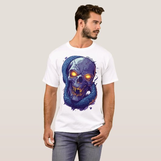 ドクロと蛇の決闘 Tシャツ (正面フル)