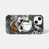ドクロと蝶のデジタルアート iPhoneケース (裏面横)