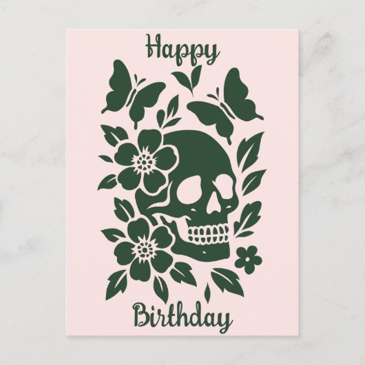 ドクロと蝶 ポストカード (正面)